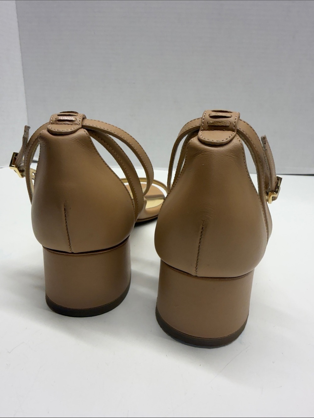 Sarah Flint Perfect Block Sandal Open Toe 30 MM Calf Leather Tan Brown Size 39 - Picture 6 of 13